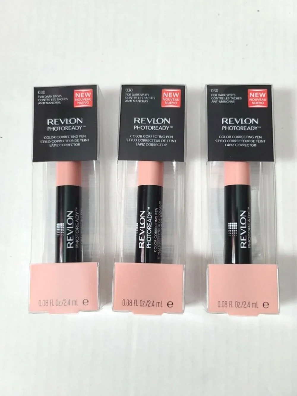 Lot of 3 Revlon PhotoReady Color Correcting Pen 030 for Dark Spots 0.08 fl oz